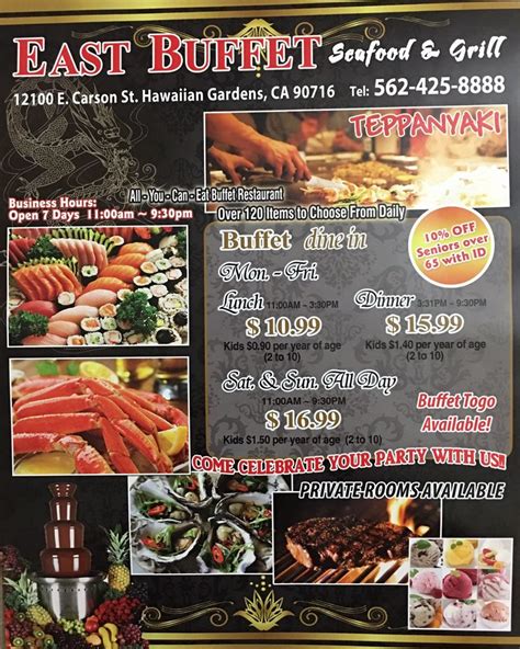 cannery east buffet menu.